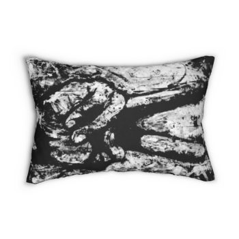 Peace sign BW lumbar pillow back