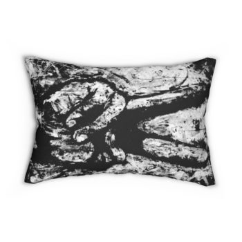 Peace sign BW lumbar pillow front